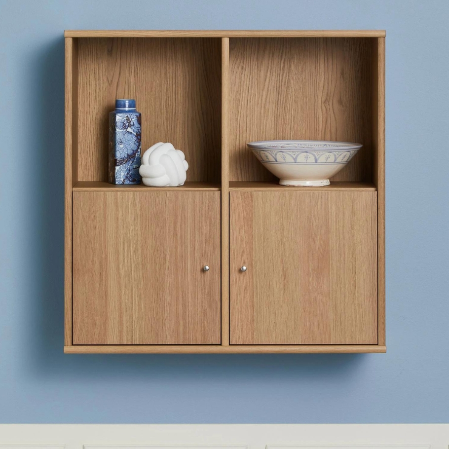 Mistral Modul 025 Bogkasse 2 låger Olieret eg 70 cm x 70 cm x 27 cm | Møbelsalg.dk