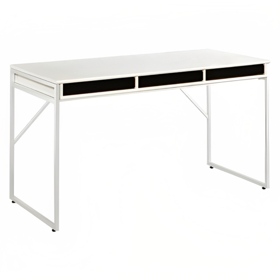 Mistral skrivebord m. tre skuffer - Hvid m. sorte skuffer 137.4 cm x 74 cm x 60 cm | Møbelsalg.dk