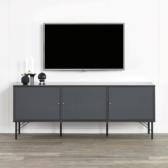 Mistral AV 232 - Antracit TV Bord m. ben - træ låger 161.5 cm x 62.5 cm x 45 cm | Møbelsalg.dk