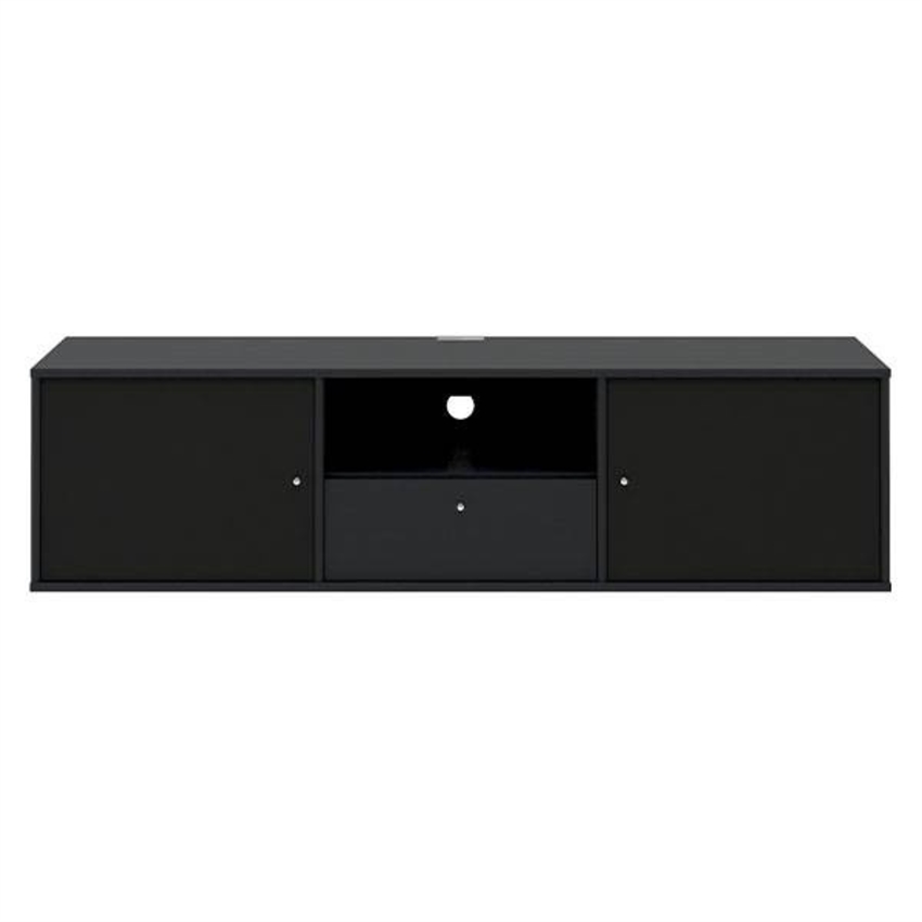 Mistral TV-bord m. 2 stof klaplåger sort
