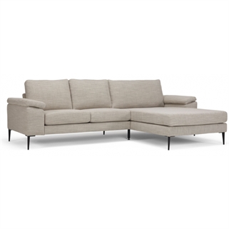 Nabbe 3 personers sofa m. chaiselong | Sandfarvet