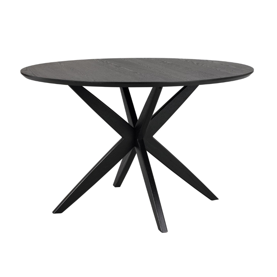 Rowico Home Calverton Rundt Spisebord Sortlakeret 120 cm x 75 cm x 120 cm | Møbelsalg.dk