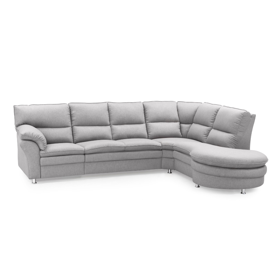 Hjort Knudsen Palma hjørnesofa m. open end - Lysegrå m. metalben 222 cm x 97 cm | Møbelsalg.dk