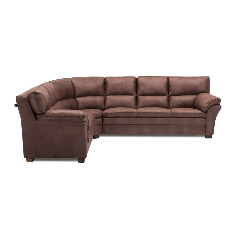 Hjort Knudsen Palma hjørnesofa - Cognac semi/spalt læder m. ubehandlet egetræ | Møbelsalg.dk