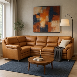 Hjort Knudsen Palma Hjørnesofa | Beige læder