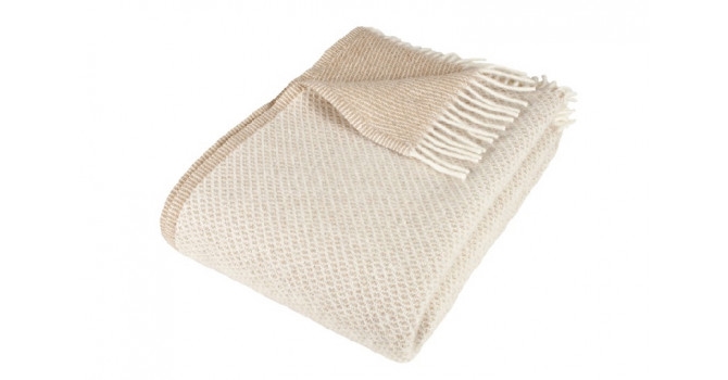 Scandinavian Home - lys beige plaid i uld | Møbelsalg.dk