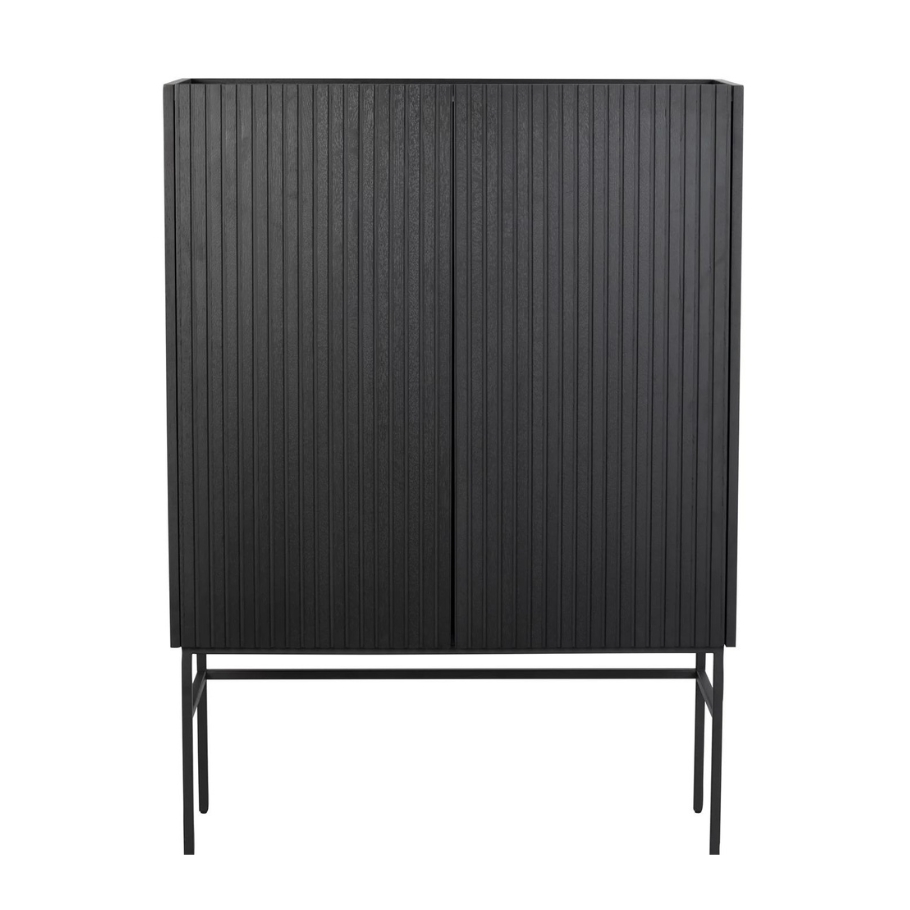 Rowico Home Halifax Sortlakeret Skab 100 cm x 140 cm x 40 cm | Møbelsalg.dk