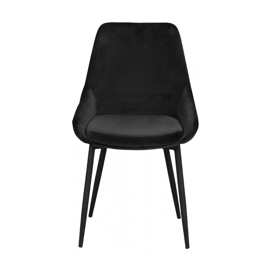 Rowico Home Velour Spisebordsstol ? Sierra Stol ? Sort | Møbelsalg.dk