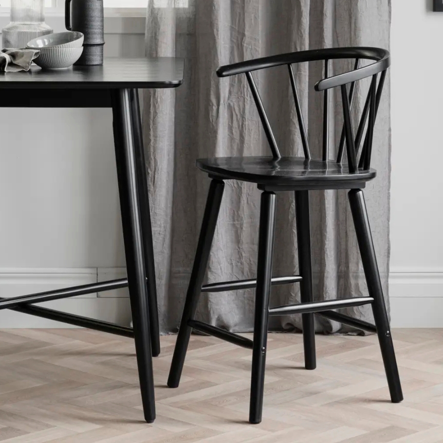 Rowico Home Carmen Sort Barstol | Møbelsalg.dk