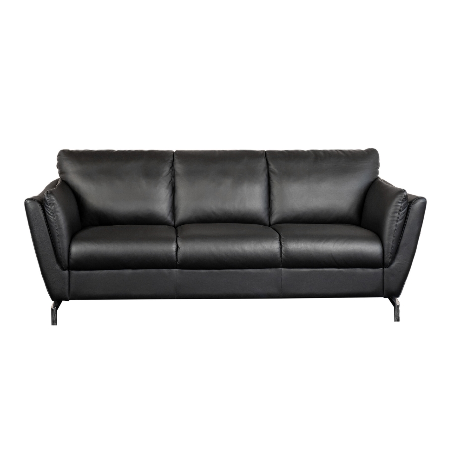 BD Mobel BD Santana - 3 personers sofa - Sort læder 200 cm x 85 cm x 89 cm | Møbelsalg.dk