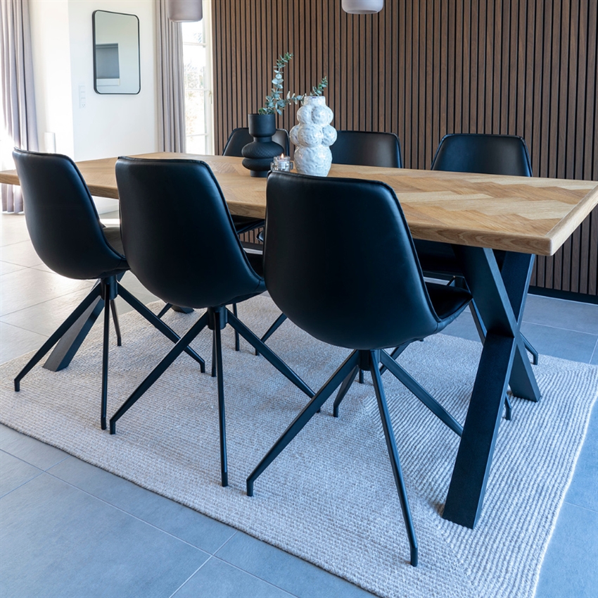 Side spisebordsstol med drejesokkel