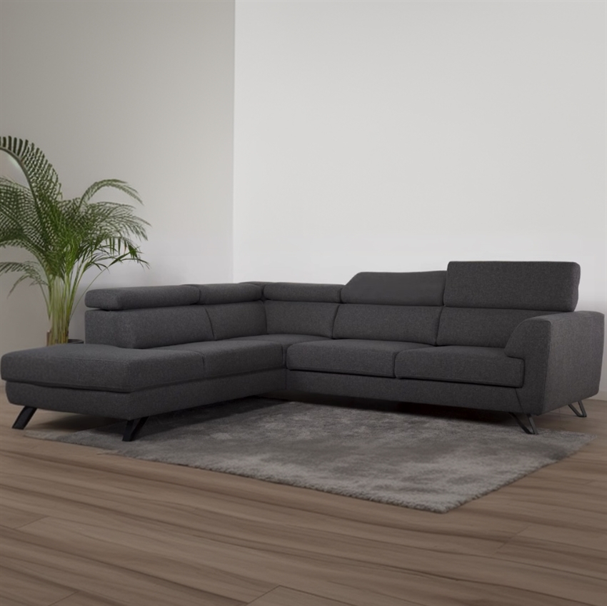 Billund Open End Sofa | Venstrevendt Grå Stof