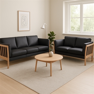 Tremme sofasæt i læder | Ida | Bøg