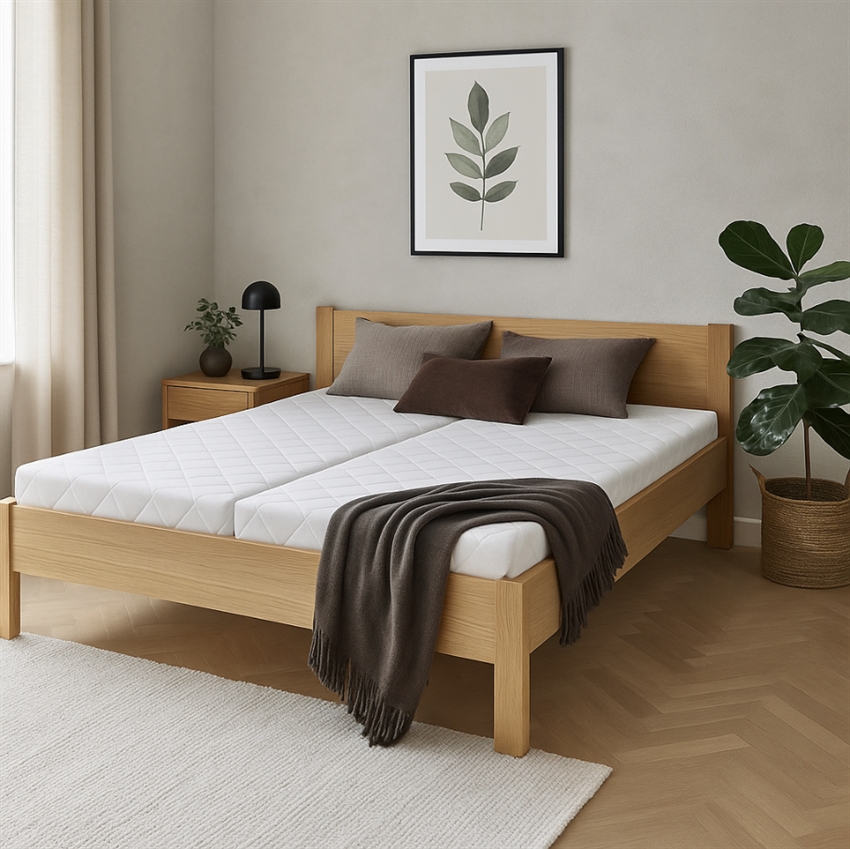 KAAGAARD sengeramme med bund og madras 180x200CM | Eg