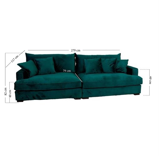Grøn velour Sofa