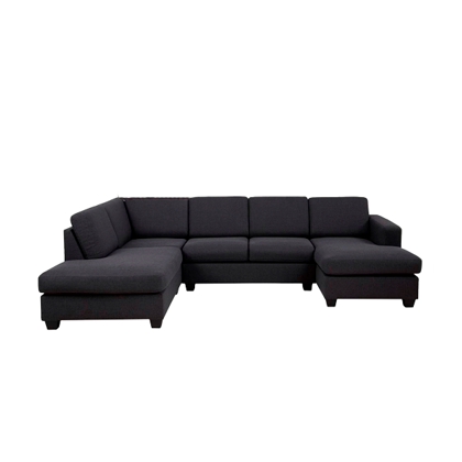 U-sofa gråt stof