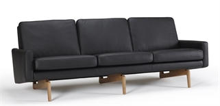 Egsmark 3-pers sofa, Sort Læder