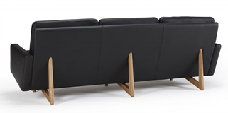 Egsmark 3-pers sofa, Sort Læder