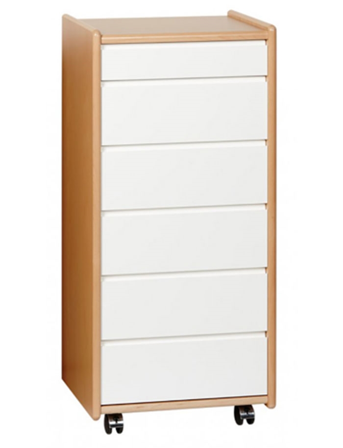 Kaagaard - Kommode med 6 hvide skuffer 50 cm x 107 cm x 37 cm | Møbelsalg.dk