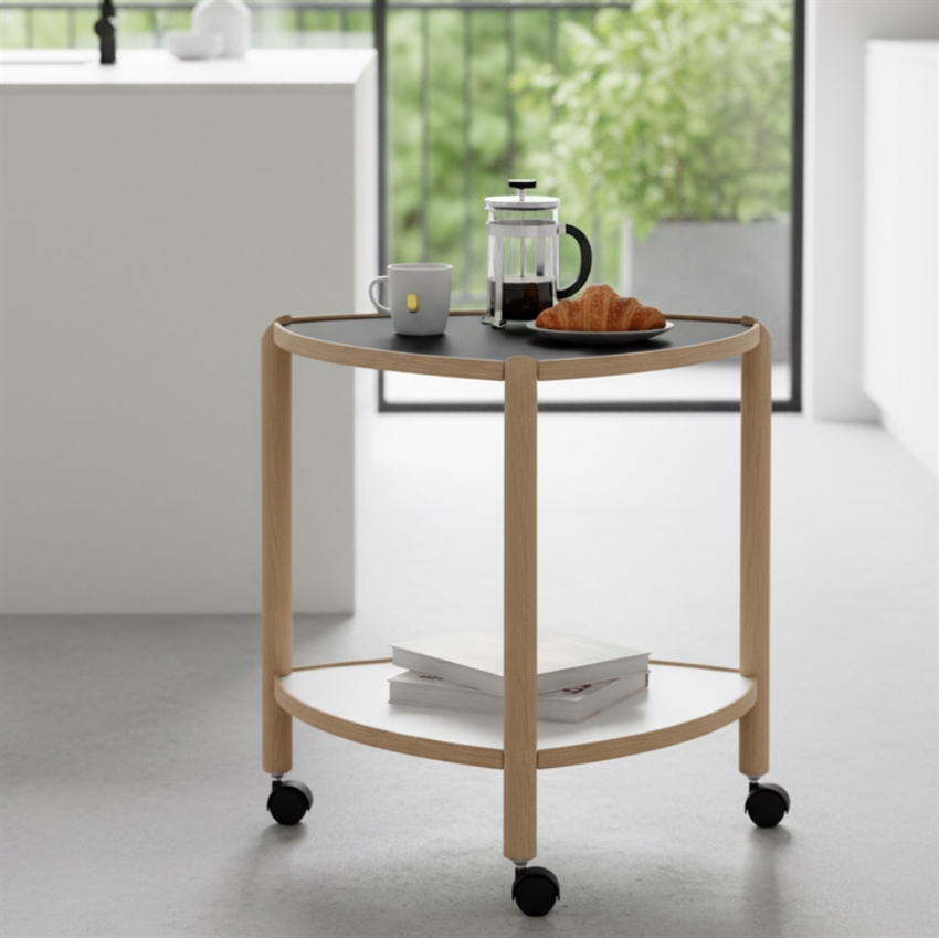 Thomsen Furniture - Visit rullebord hvid/sort | Eg