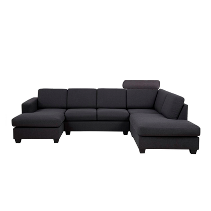 Aalborg U-sofa: Mørkegrå stof