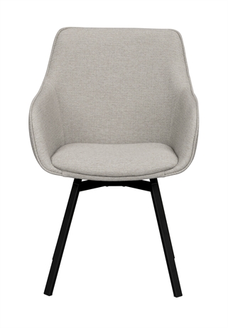 Alison spisebordsstol m. armlæn | Beige m. sort stel